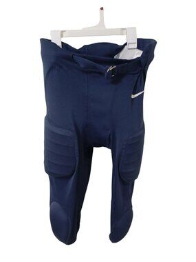 Nike Adult Football Pants Navy Blue Padded Large With Belt Mens